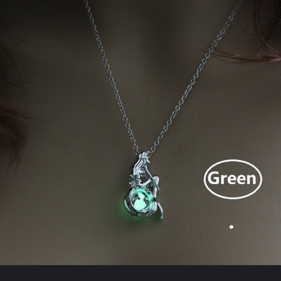 New Mermaid necklace with caged glowing bead - Picture 2 of 8